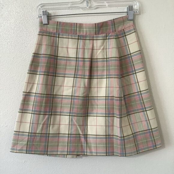 Vintage Y2K Preppy Light Academia Old Money Plaid Mini Skirt Sz 6 Autumn Fall - Picture 7 of 15